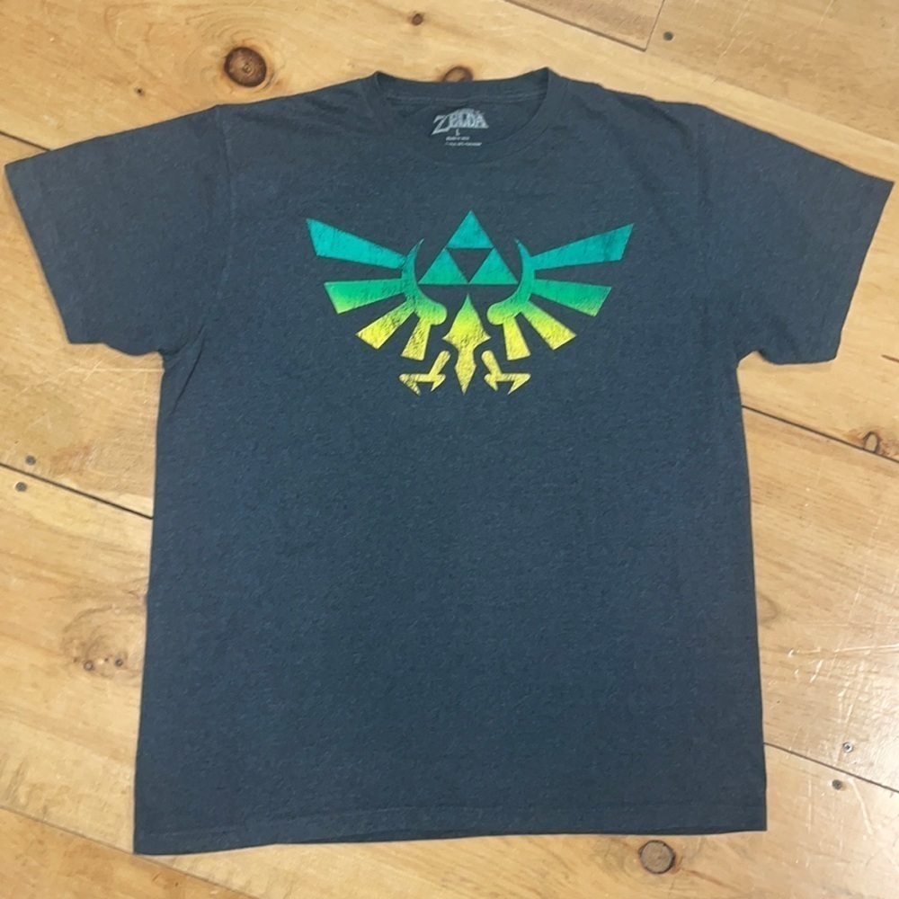 Zelda The Legend of Zelda Gray Graphic Shirt Vintage, M